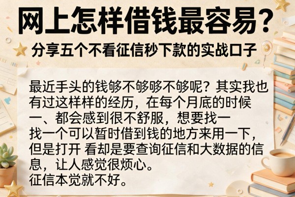 网上怎样借钱最容易？分享五个不看征信秒下款的实战口子
