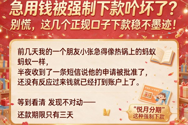 急用钱被强制下款吓坏了？别慌，这几个正规口子下款稳不墨迹！