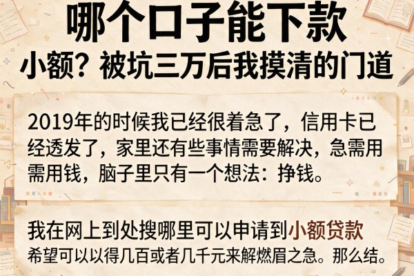 哪个口子能下款 小额?被坑三万后我摸清的门道