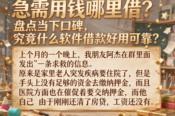 急需用钱哪里借？盘点当下口碑，究竟什么软件借款好用可靠？