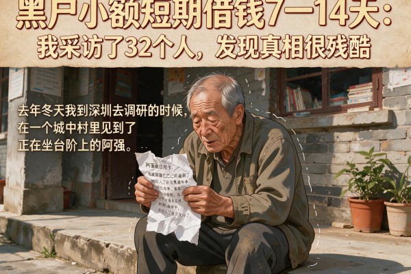 黑户小额短期借钱7一14天：我采访了32个人，发现真相很残酷