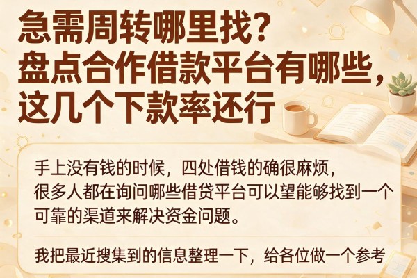 急需周转哪里找？盘点合作借款平台有哪些，这几个下款率还行