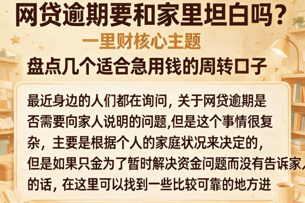 网贷逾期要和家里坦白吗？盘点几个适合急用钱的周转口子
