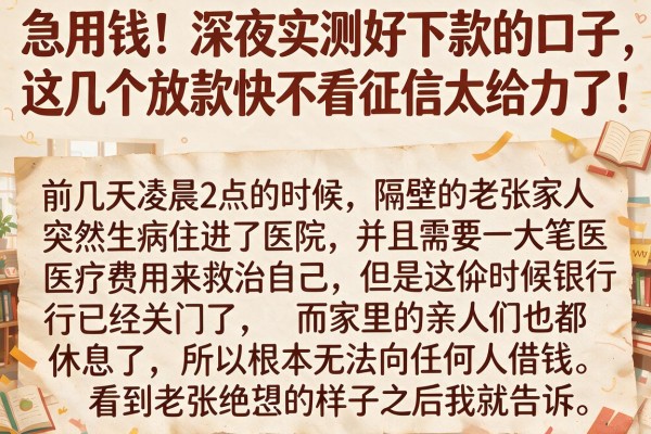急用钱!深夜实测好下款的口子,这几个放款快不看征信太给力了!