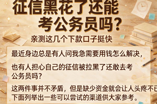 征信黑花了还能考公务员吗？亲测这几个下款口子挺快