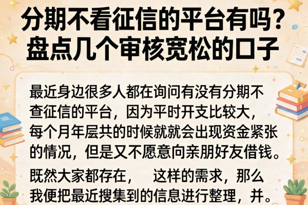 分期不看征信的平台有吗？盘点几个审核宽松的口子