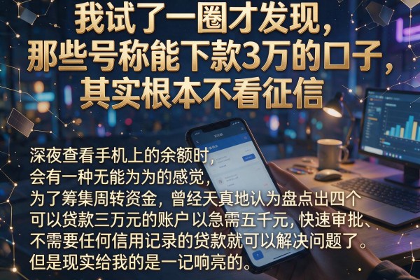 我试了一圈才发现，那些号称能下款3万的口子，其实根本不看征信