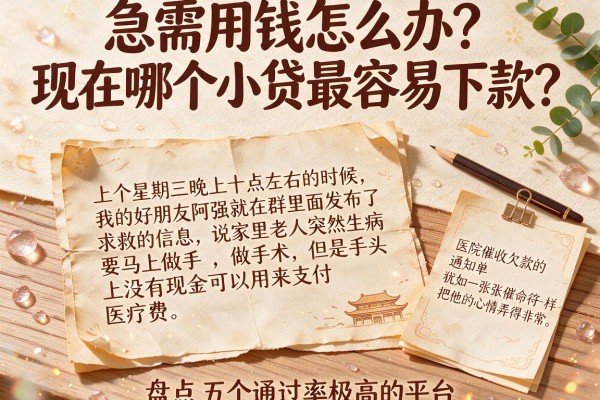 急需用钱怎么办？现在哪个小贷最容易下款？盘点五个通过率极高的平台