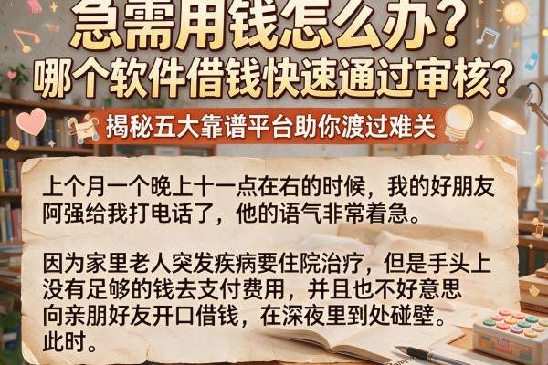 急需用钱怎么办？哪个软件借钱快速通过审核？揭秘五大靠谱平台助你渡过难关