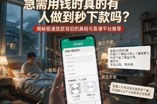 急需用钱时真的有人做到秒下款吗？揭秘极速放款背后的真相与靠谱平台推荐