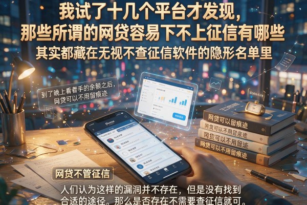 我试了十几个平台才发现，那些所谓的网贷容易下不上征信有哪些，其实都藏在无视不查征信软件的隐形名单里