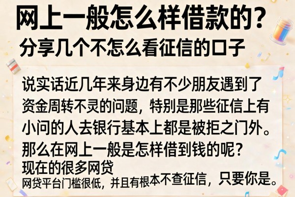网上一般怎么样借款的?分享几个不怎么看征信的口子