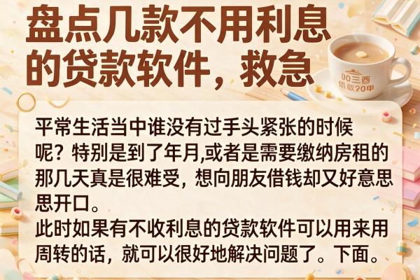 盘点几款不用利息的贷款软件，关键时刻能救急