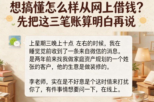 想搞懂怎么样从网上借钱？先把这三笔账算明白再说