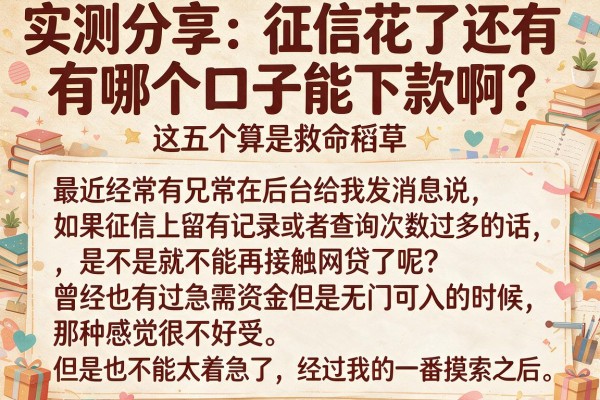 实测分享：征信花了还有哪个口子能下款啊？这五个算是救命稻草