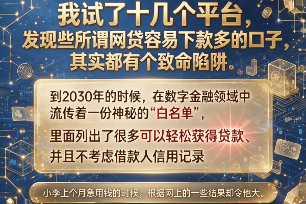 我试了十几个平台,发现那些所谓网贷容易下款多的口子,其实都有个致命陷阱