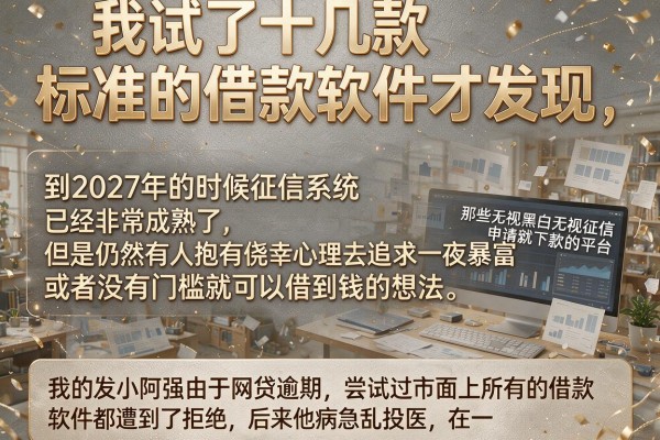 我试了十几款标准的借款软件才发现，那些无视黑白无视征信申请就下款的平台全是坑