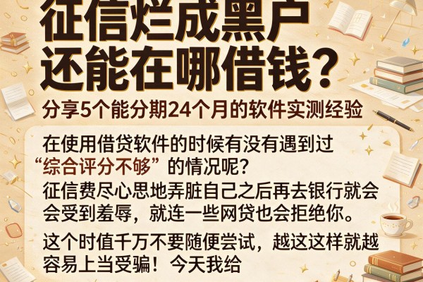 征信烂成黑户还能在哪借钱？分享5个能分期24个月的软件实测经验