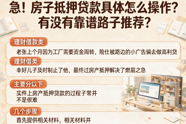 急！房子抵押贷款具体怎么操作？有没有靠谱路子推荐？
