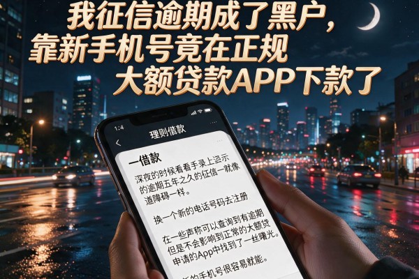 我征信逾期成了黑户，靠新手机号竟在正规大额贷款APP下款了