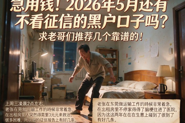 急用钱！2026年5月还有不看征信的黑户口子吗？求老哥们推荐几个靠谱的！