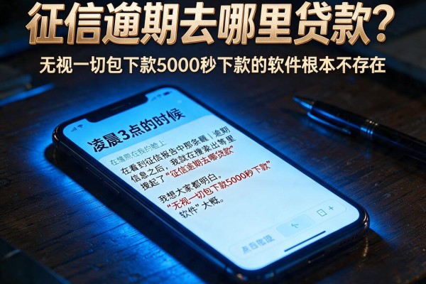 征信逾期去哪里贷款?我试了三个平台,发现无视一切包下款5000秒下款的软件根本不存在