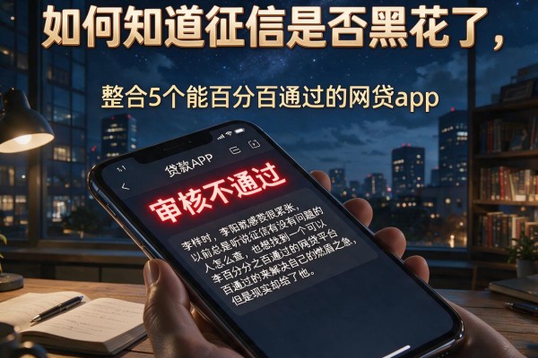 如何知道征信是否黑花了，整合5个能百分百通过的网贷app