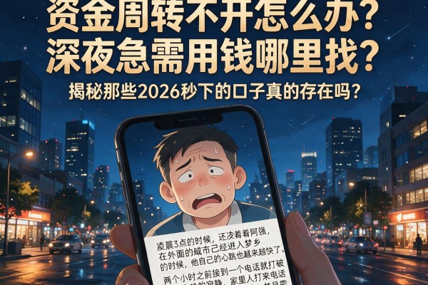 资金周转不开怎么办？深夜急需用钱哪里找？揭秘那些2026秒下的口子真的存在吗？
