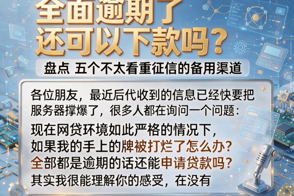 全面逾期了还可以下款吗？盘点五个不太看重征信的备用渠道