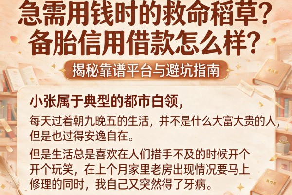 急需用钱时的救命稻草？备胎信用借款怎么样？揭秘靠谱平台与避坑指南