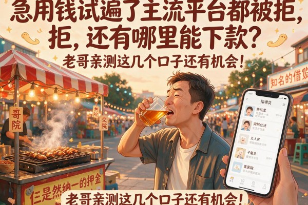 急用钱试遍了主流平台都被拒，还有哪里能下款？老哥亲测这几个口子还有机会！