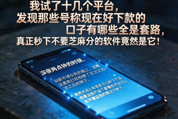 我试了十几个平台,发现那些号称现在好下款的口子有哪些全是套路,真正秒下不要芝麻分的软件竟然是它