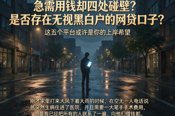 急需用钱却四处碰壁？是否存在无视黑白户的网贷口子？这五个平台或许是你的上岸希望