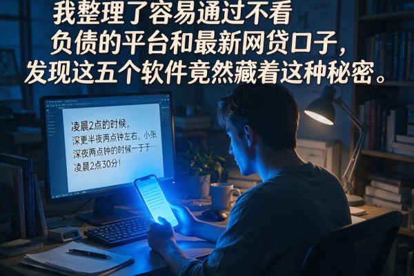 我整理了容易通过不看负债的平台和最新网贷口子，发现这五个软件竟然藏着这种秘密