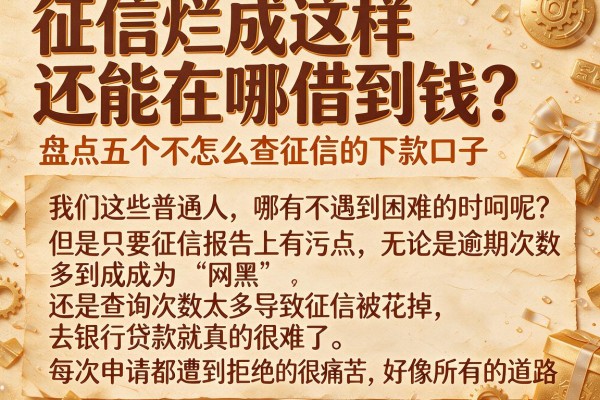 征信烂成这样还能在哪借到钱？盘点五个不怎么查征信的下款口子