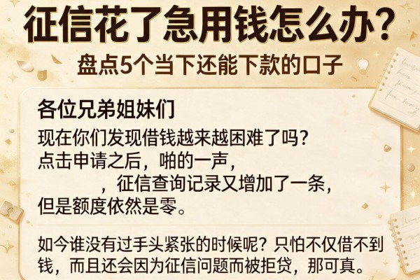 征信花了急用钱怎么办？盘点5个当下还能下款的口子