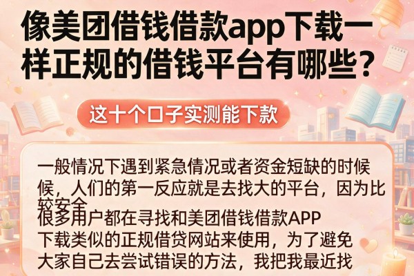 像美团借钱借款app下载一样正规的借钱平台有哪些？这十个口子实测能下款