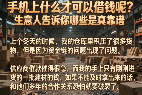 手机上什么才可以借钱呢？生意人告诉你哪些是真靠谱