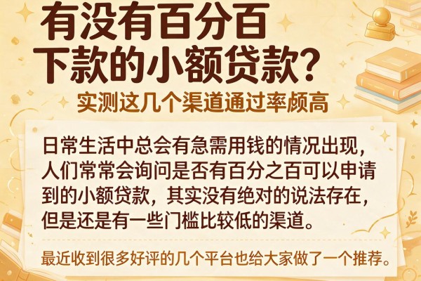 有没有百分百下款的小额贷款？实测这几个渠道通过率颇高