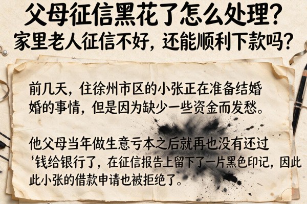 父母征信黑花了怎么处理？家里老人征信不好，还能顺利下款吗？