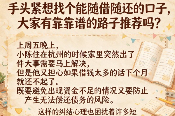 手头紧想找个能随借随还的口子，大家有靠谱的路子推荐吗？