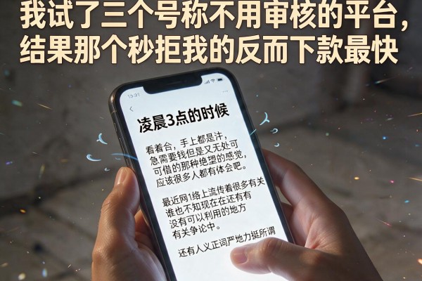 我试了三个号称不用审核的平台，结果那个秒拒我的反而下款最快