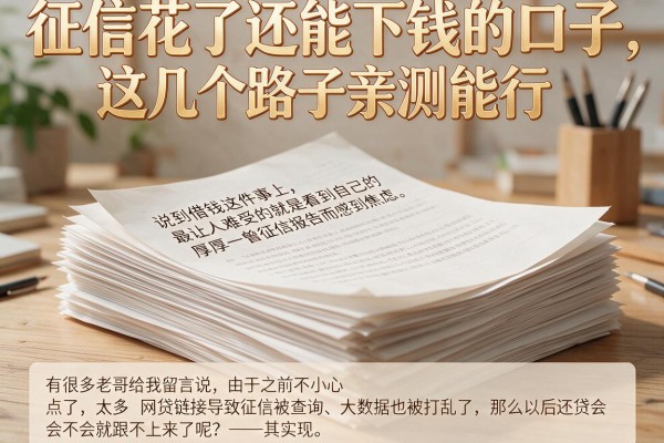 征信花了还能下钱的口子，这几个路子亲测能行