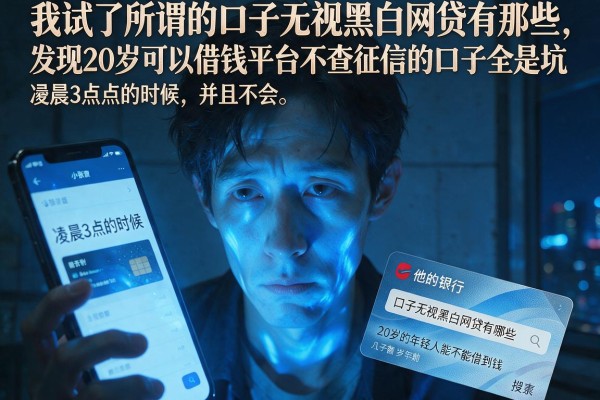 我试了所谓的口子无视黑白网贷有那些，发现20岁可以借钱平台不查征信的口子全是坑
