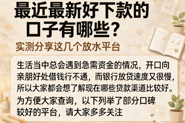 最近最新好下款的口子有哪些？实测分享这几个放水平台