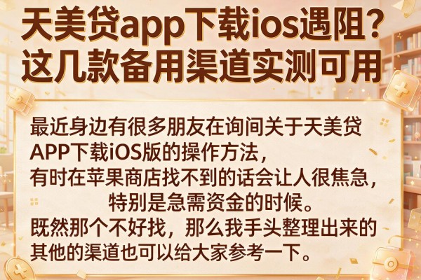 天美贷app下载ios遇阻？这几款备用渠道实测可用