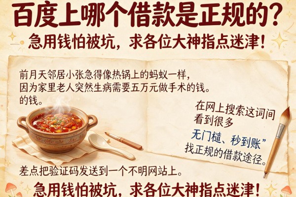 百度上哪个借款是正规的？急用钱怕被坑，求各位大神指点迷津！