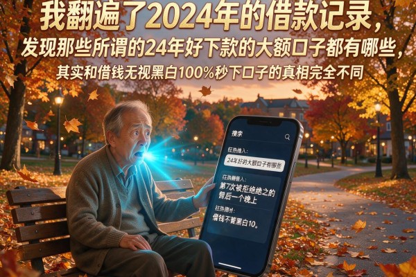 我翻遍了2024年的借款记录，发现那些所谓的24年好下款的大额口子都有哪些，其实和借钱无视黑白100%秒下口子的真相完全不同