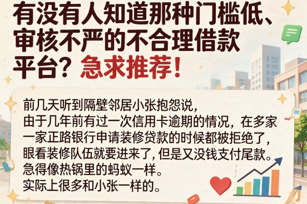 有没有人知道那种门槛低、审核不严的不合理借款平台？急求推荐！