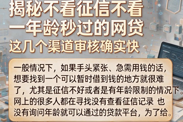 揭秘不看征信不看年龄秒过的网贷，这几个渠道审核确实快